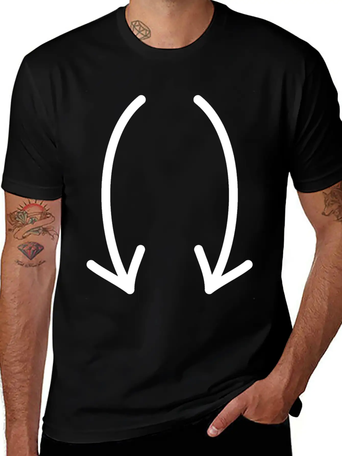 Two Down Arrows Timeless Short Sleeve Tee – Comfy And Minimalist Design