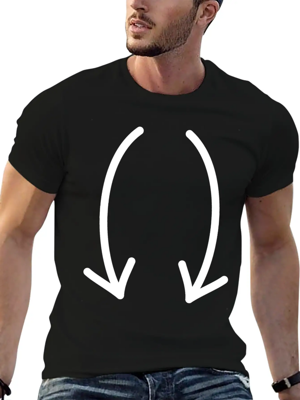 Two Down Arrows Timeless Short Sleeve Tee – Comfy And Minimalist Design