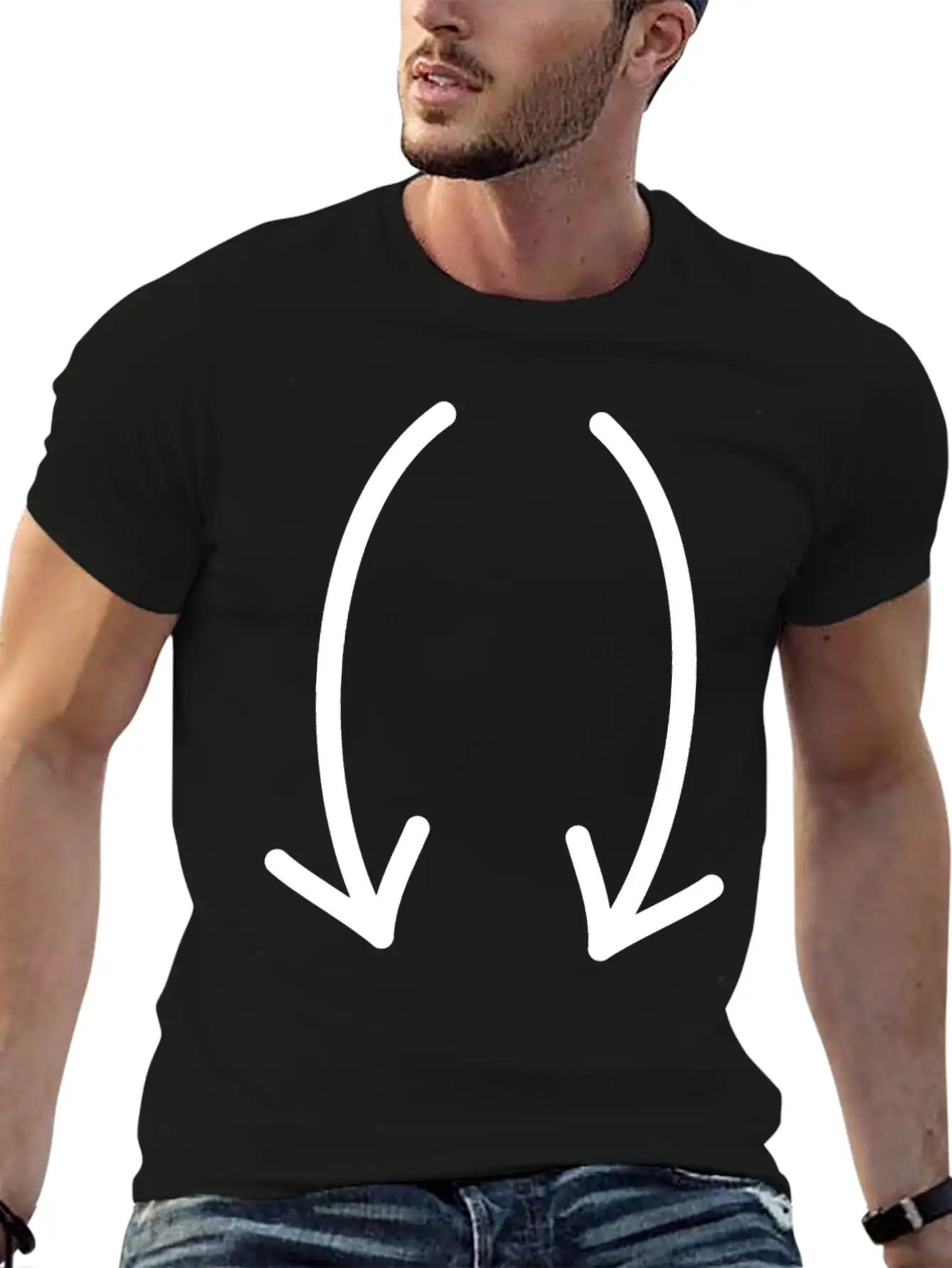 Two Down Arrows Timeless Short Sleeve Tee – Comfy And Minimalist Design