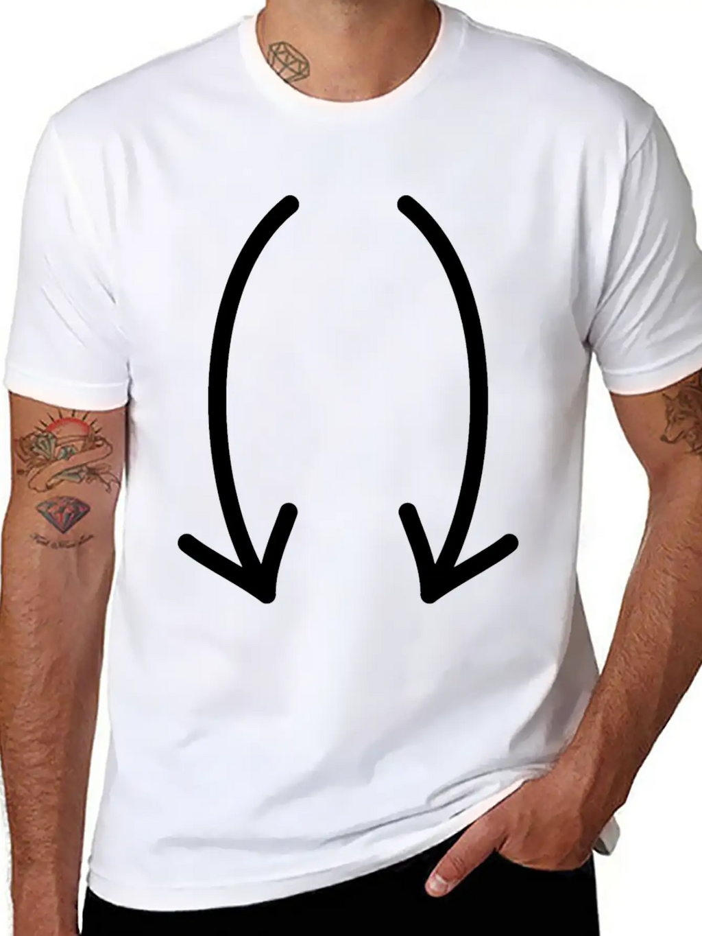 Two Down Arrows Timeless Short Sleeve Tee – Comfy And Minimalist Design