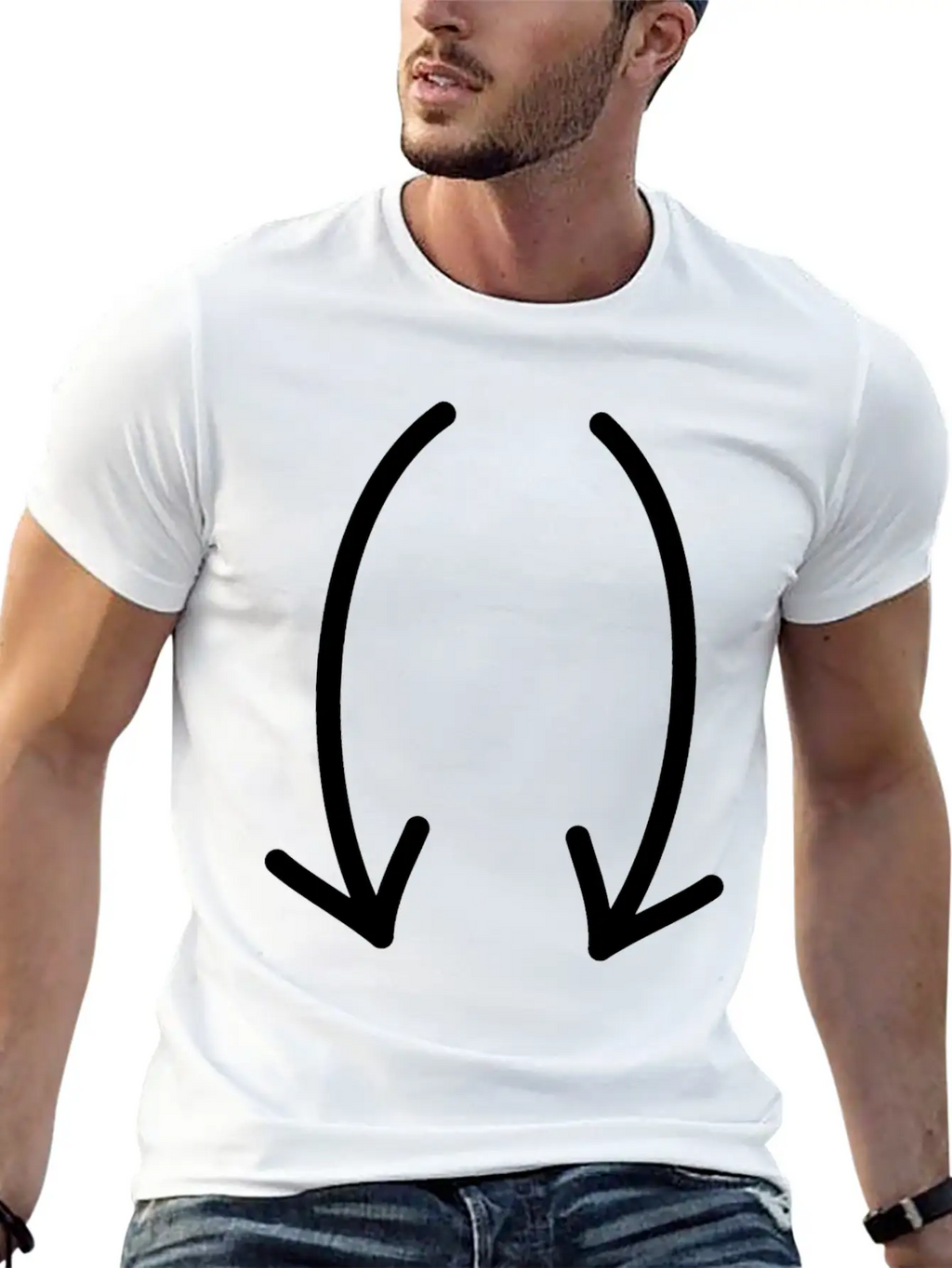 Two Down Arrows Timeless Short Sleeve Tee – Comfy And Minimalist Design