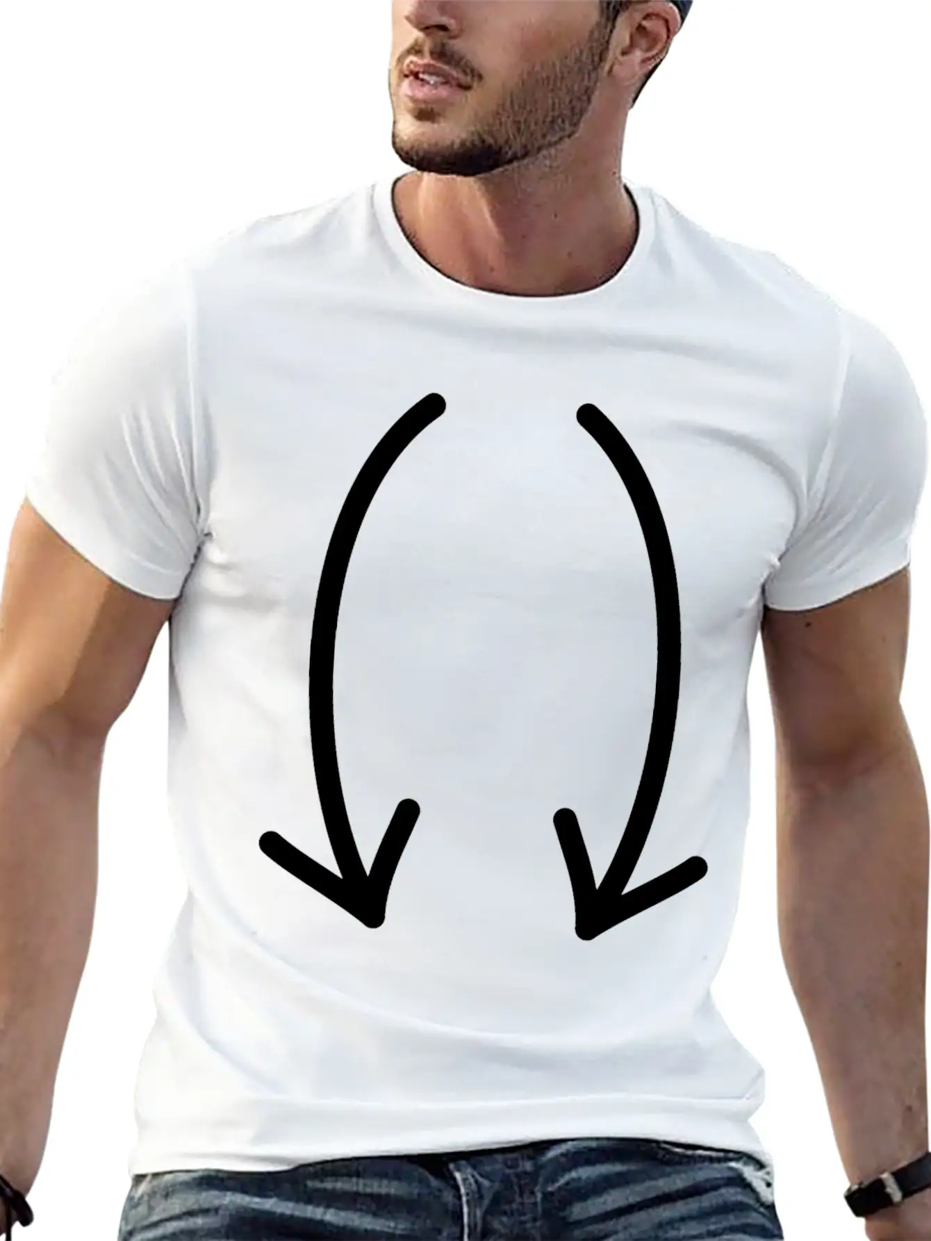 Two Down Arrows Timeless Short Sleeve Tee – Comfy And Minimalist Design