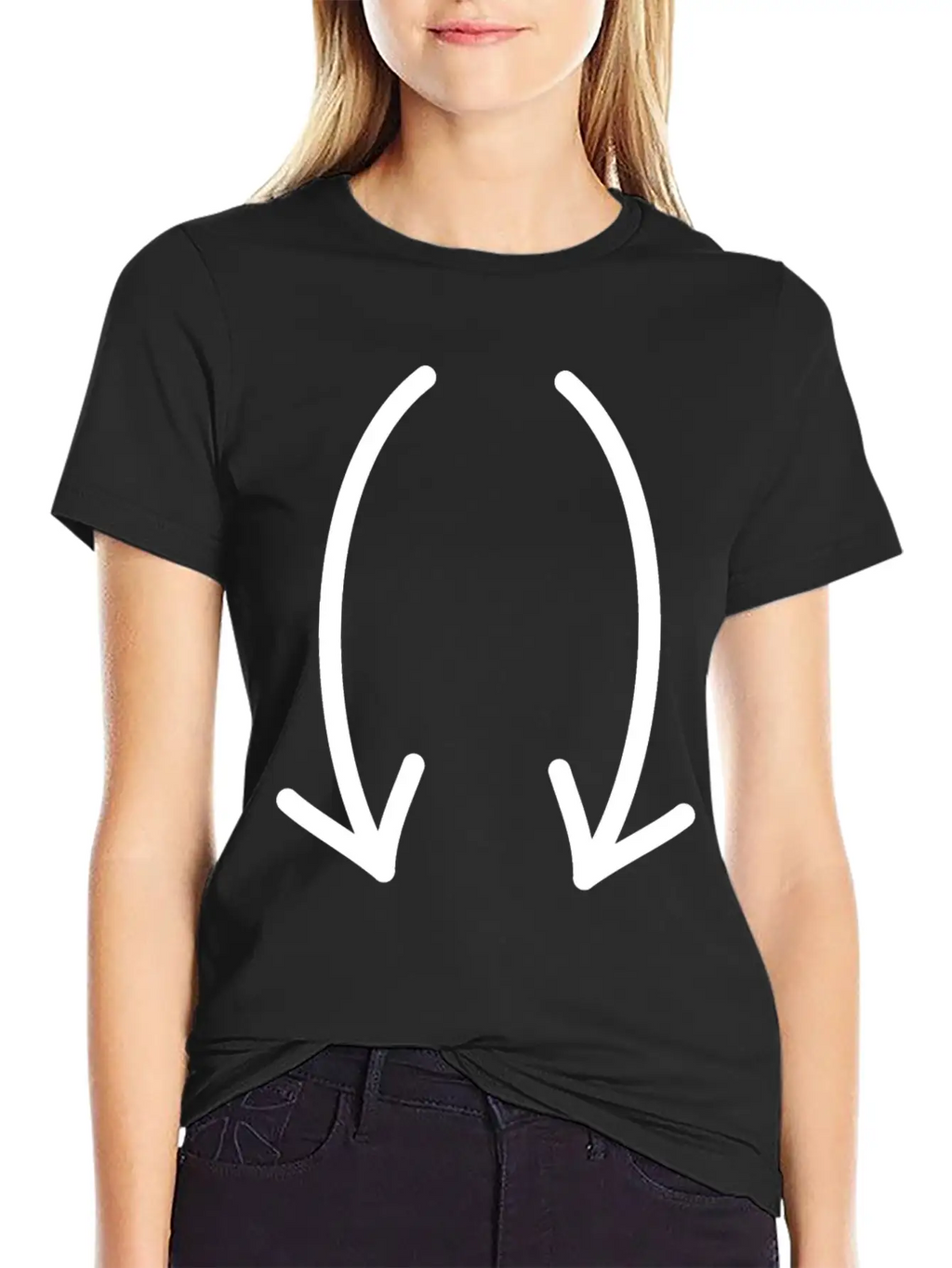 Two Down Arrows Timeless Short Sleeve Tee – Comfy And Minimalist Design