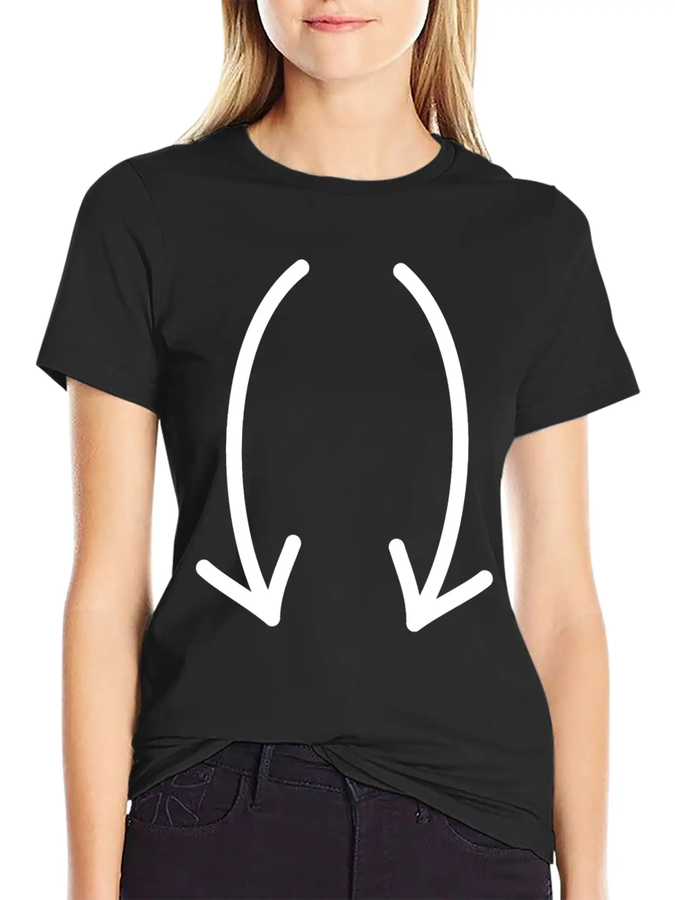 Two Down Arrows Timeless Short Sleeve Tee – Comfy And Minimalist Design