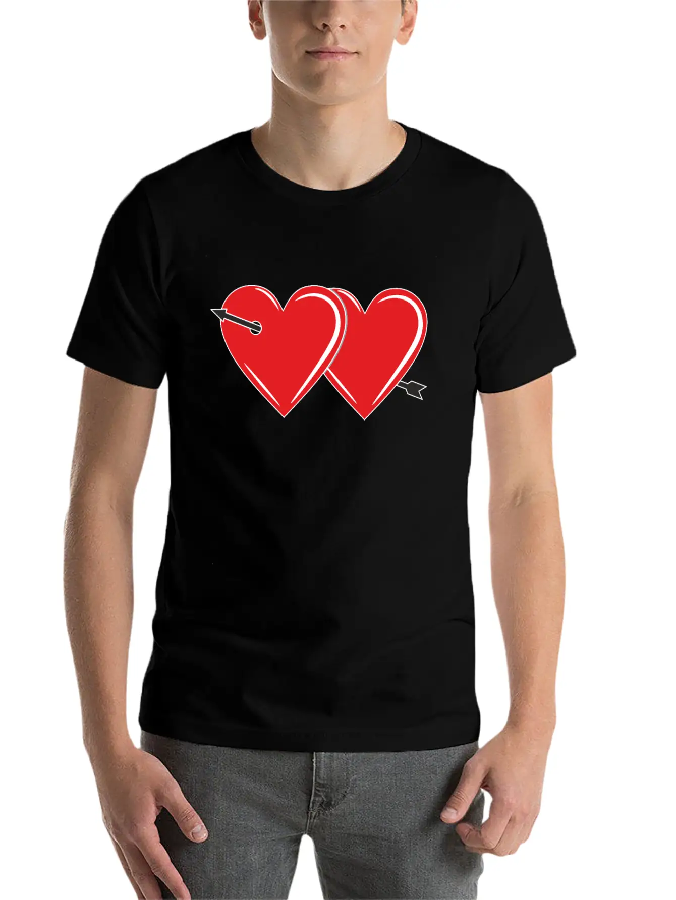 TWO HEARTS WITH ARROW Breathable Graphic T-Shirt – Perfect For Casual Days