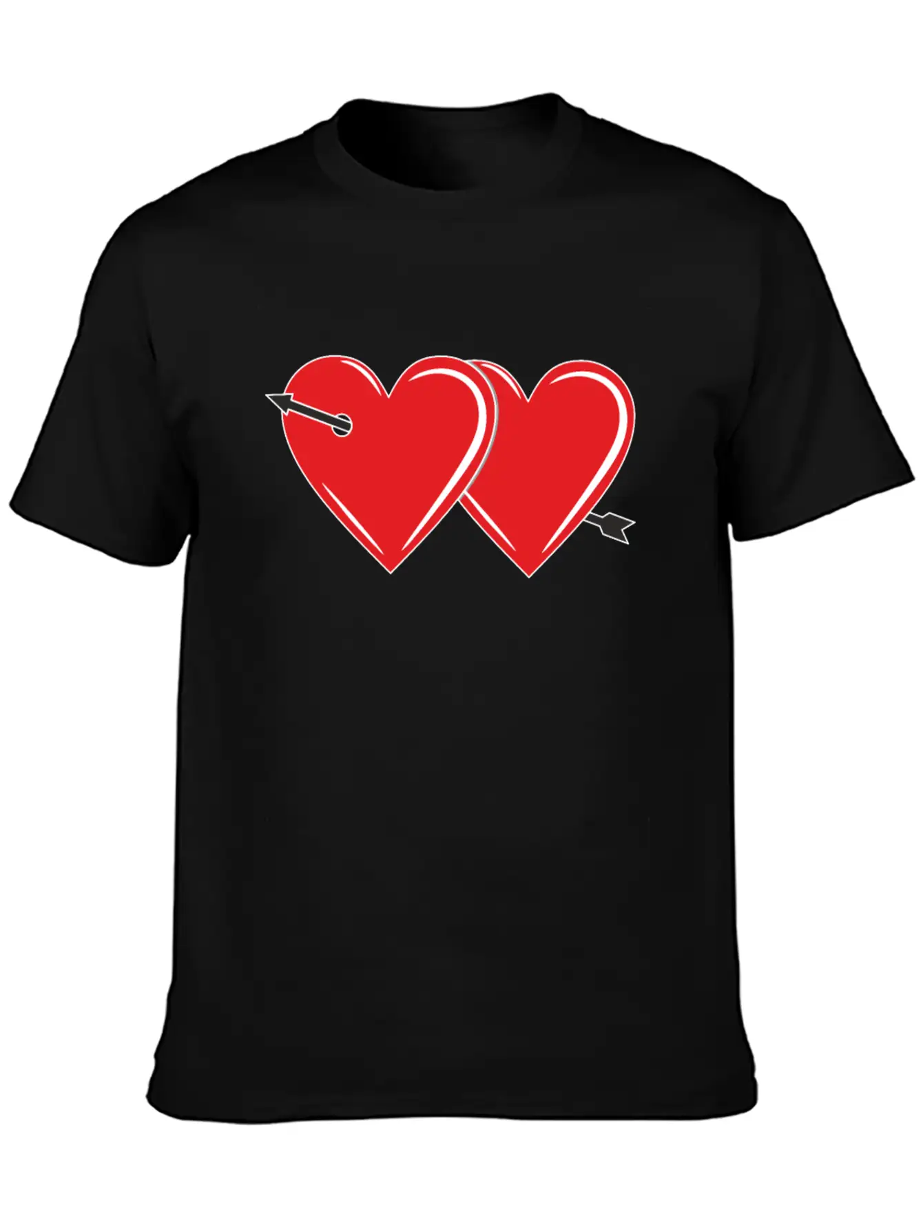 TWO HEARTS WITH ARROW Breathable Graphic T-Shirt – Perfect For Casual Days
