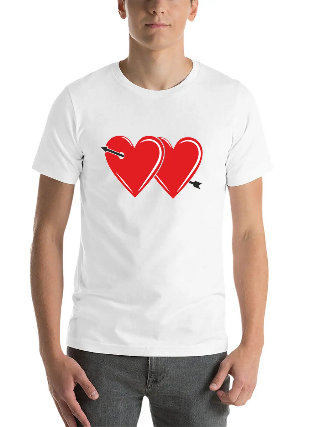 TWO HEARTS WITH ARROW Breathable Graphic T-Shirt – Perfect For Casual Days