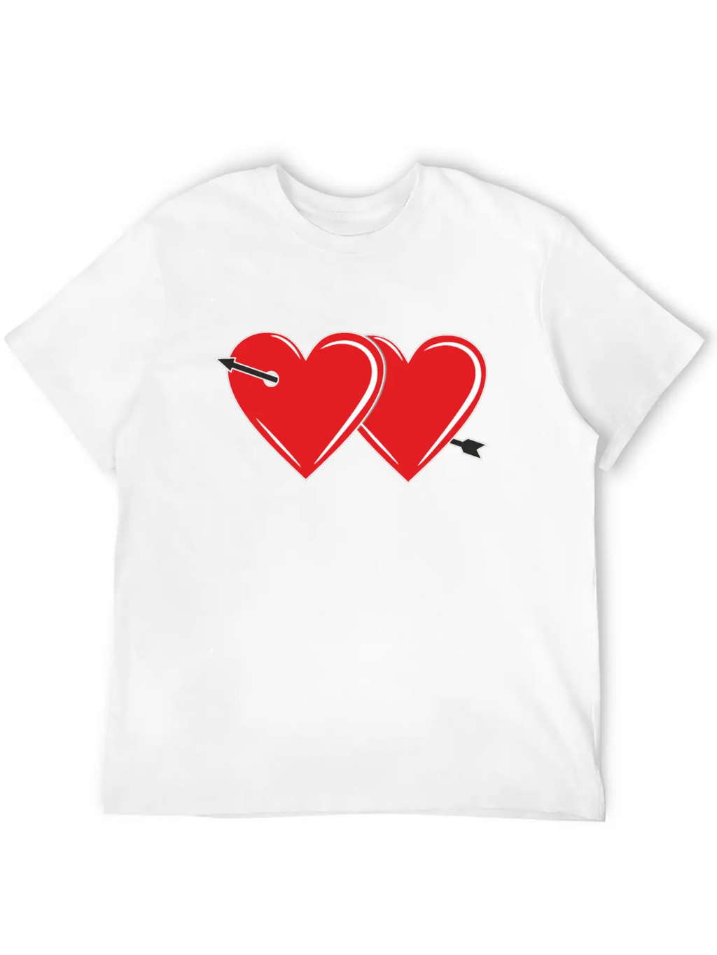 TWO HEARTS WITH ARROW Breathable Graphic T-Shirt – Perfect For Casual Days