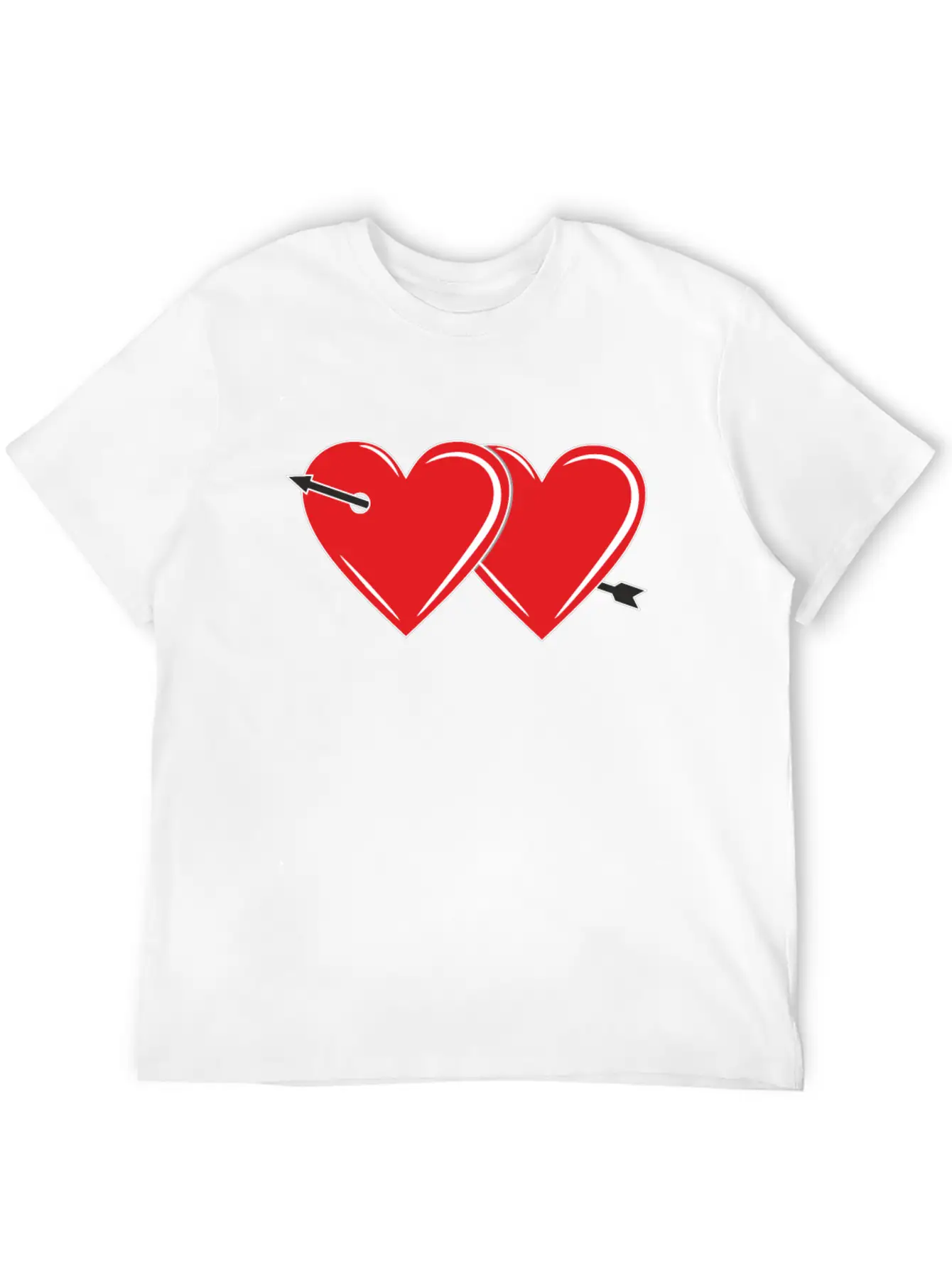 TWO HEARTS WITH ARROW Breathable Graphic T-Shirt – Perfect For Casual Days