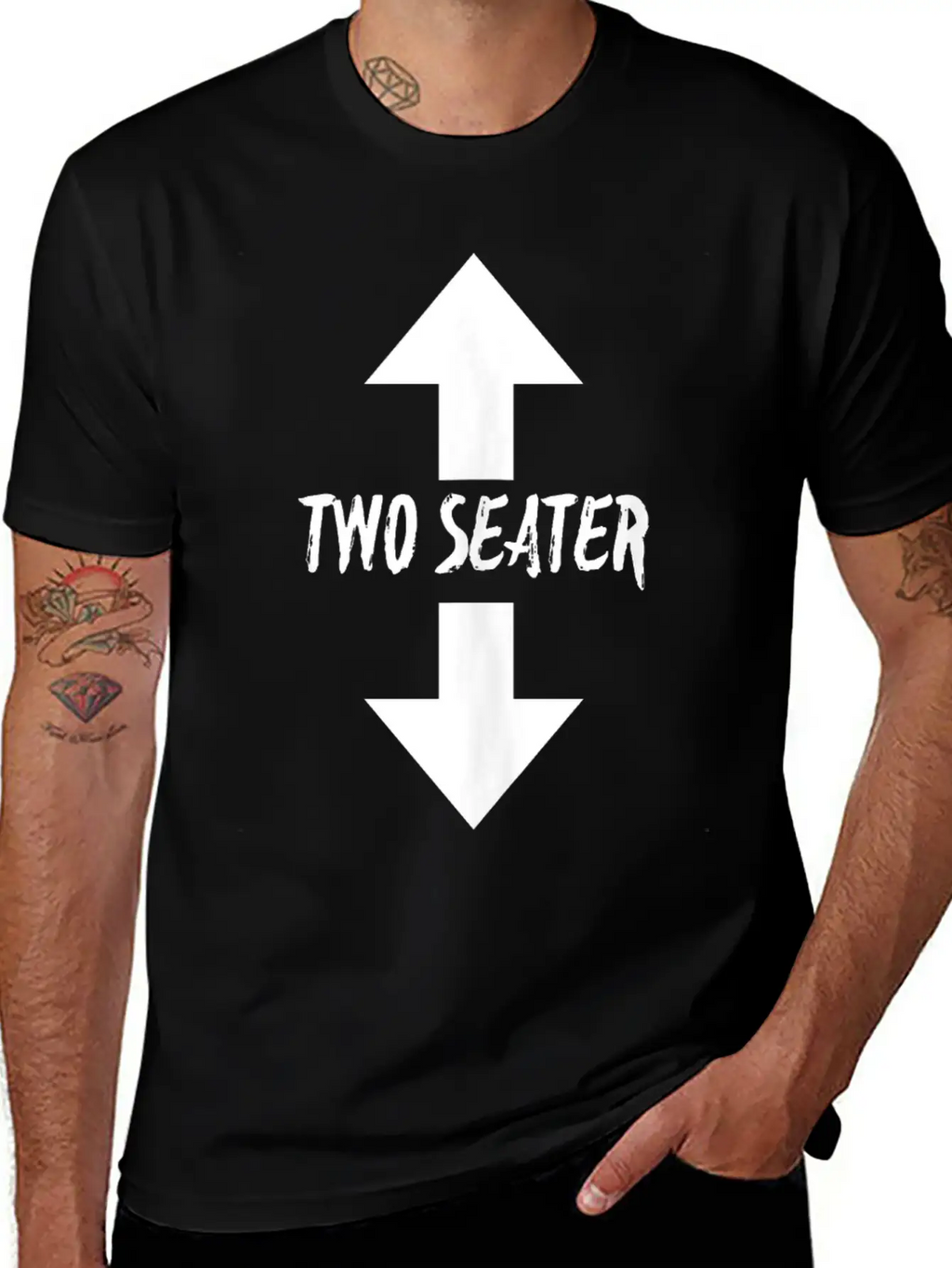 Two Seater Arrow Naughty Dad Joke Gift Breathable Soft Cotton T-Shirt – Timeless Casual Look