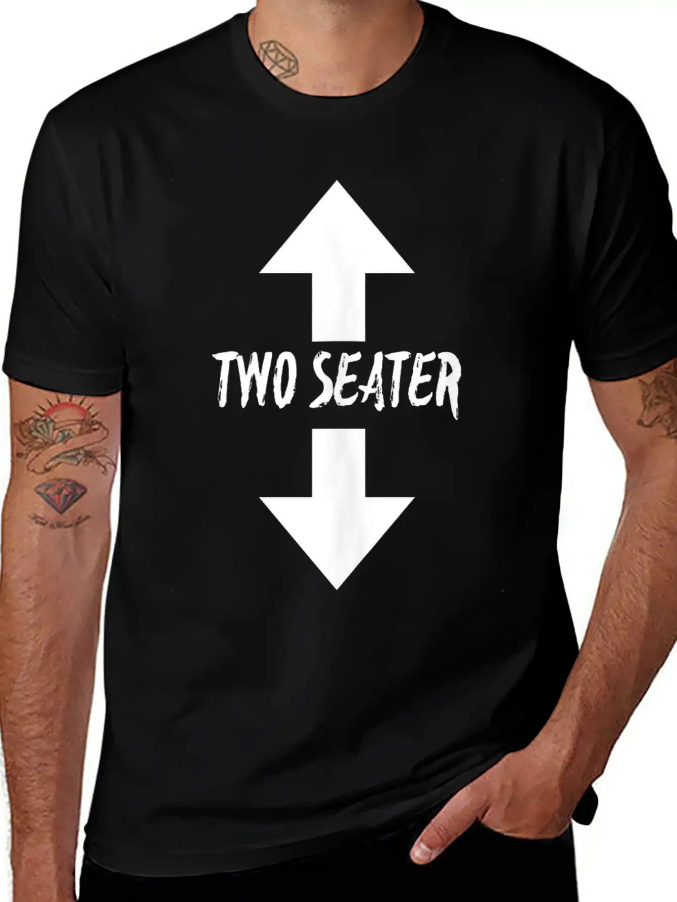 Two Seater Arrow Naughty Dad Joke Gift Breathable Soft Cotton T-Shirt – Timeless Casual Look