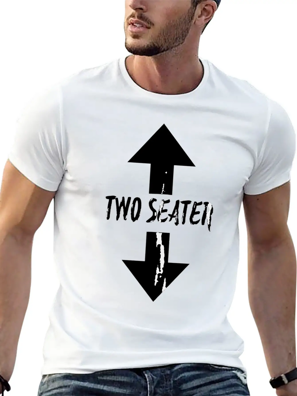Two Seater Arrow Naughty Dad Joke Gift Breathable Soft Cotton T-Shirt – Timeless Casual Look