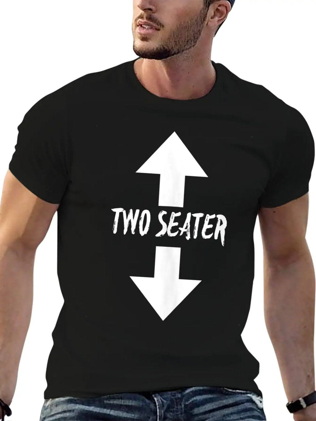 Two Seater Arrow Naughty Dad Joke Gift Breathable Soft Cotton T-Shirt – Timeless Casual Look