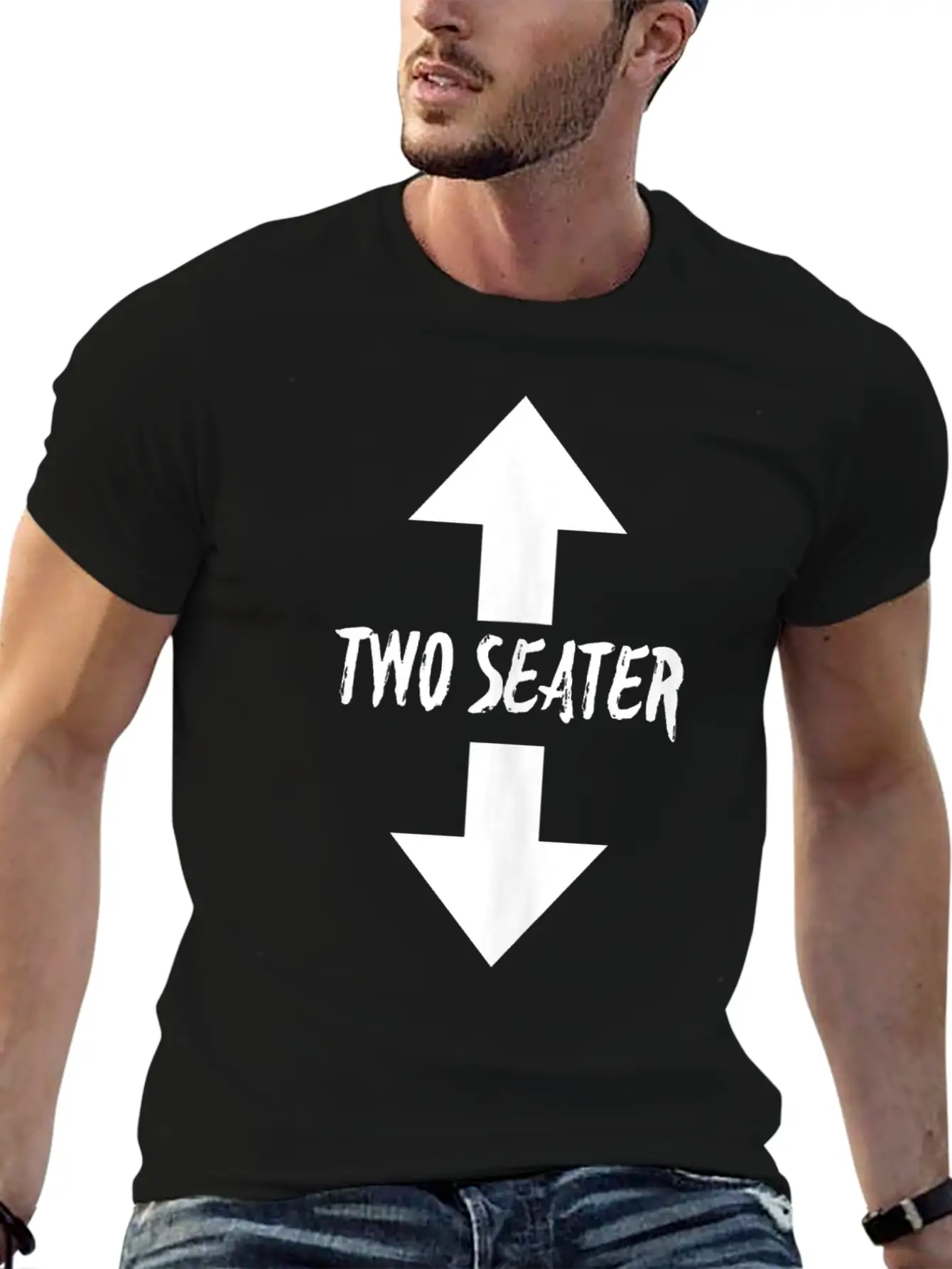 Two Seater Arrow Naughty Dad Joke Gift Breathable Soft Cotton T-Shirt – Timeless Casual Look