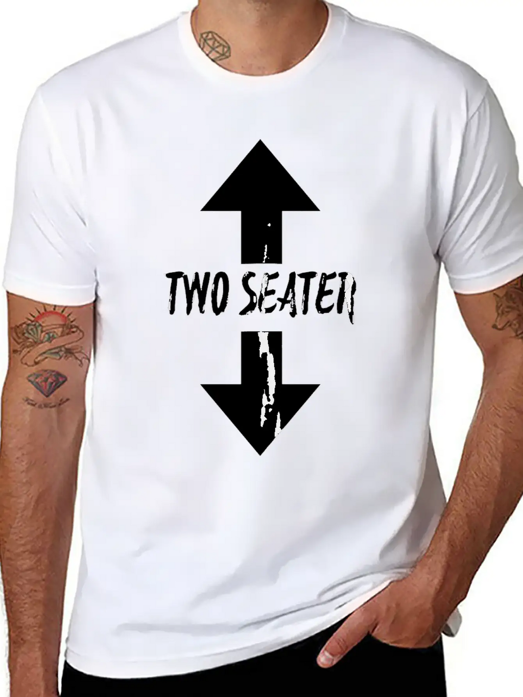 Two Seater Arrow Naughty Dad Joke Gift Breathable Soft Cotton T-Shirt – Timeless Casual Look