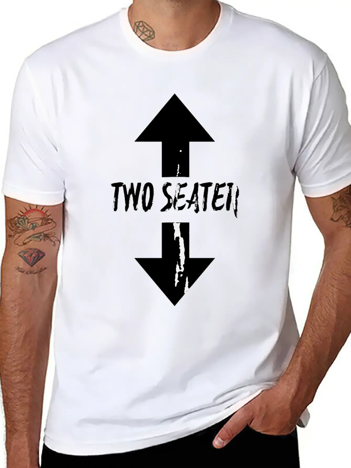 Two Seater Arrow Naughty Dad Joke Gift Breathable Soft Cotton T-Shirt – Timeless Casual Look