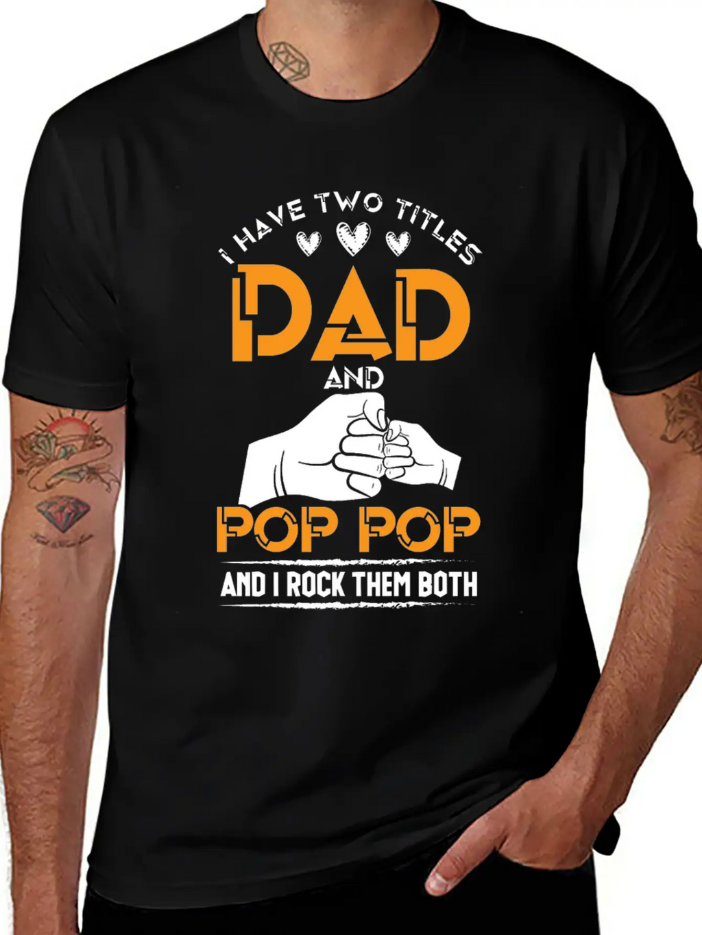 Two Titles Dad And Pop Pop Grandpa Father's Day Stylish Everyday T-Shirt – Unisex Basic Cotton Tee