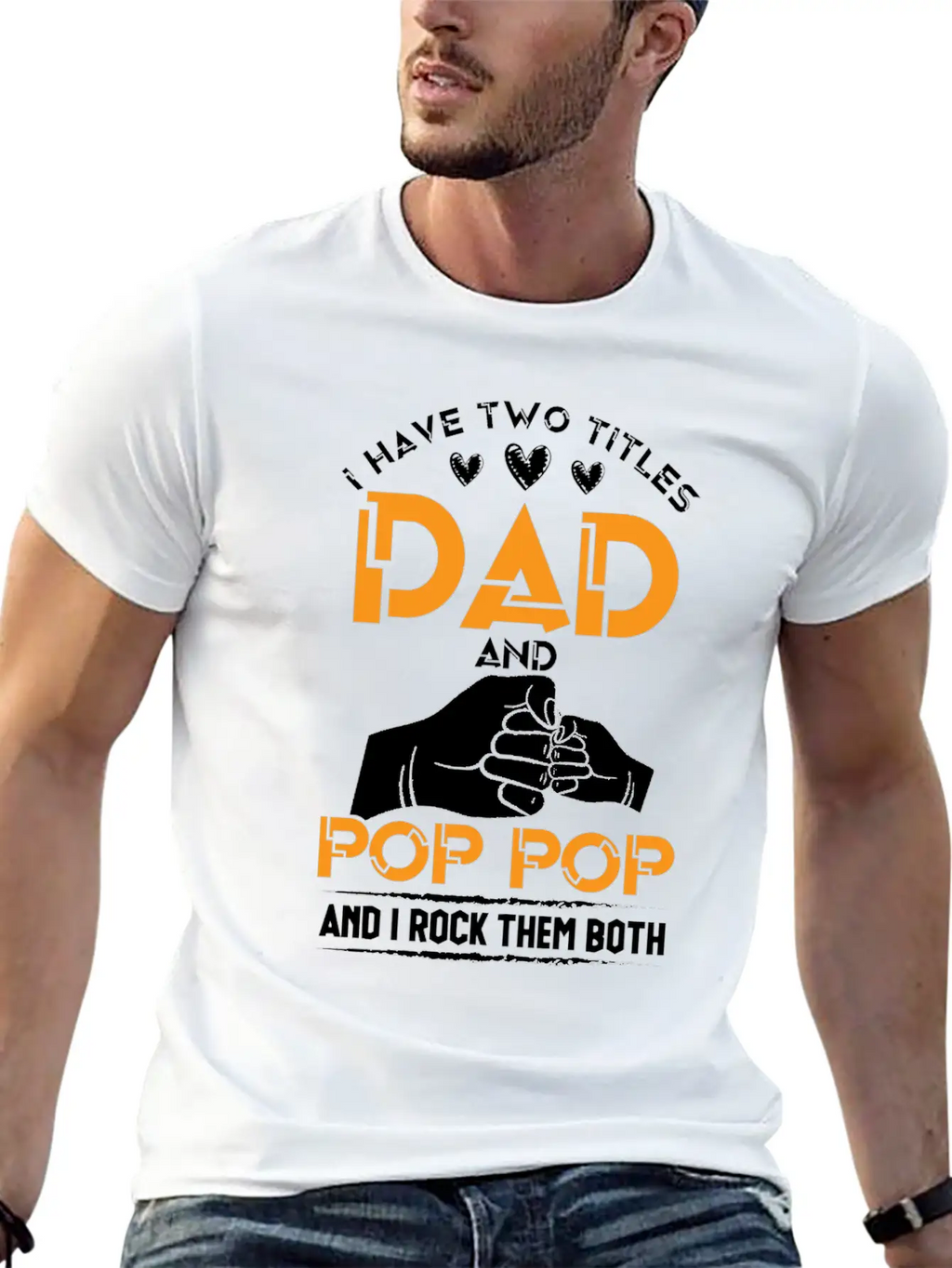 Two Titles Dad And Pop Pop Grandpa Father's Day Stylish Everyday T-Shirt – Unisex Basic Cotton Tee