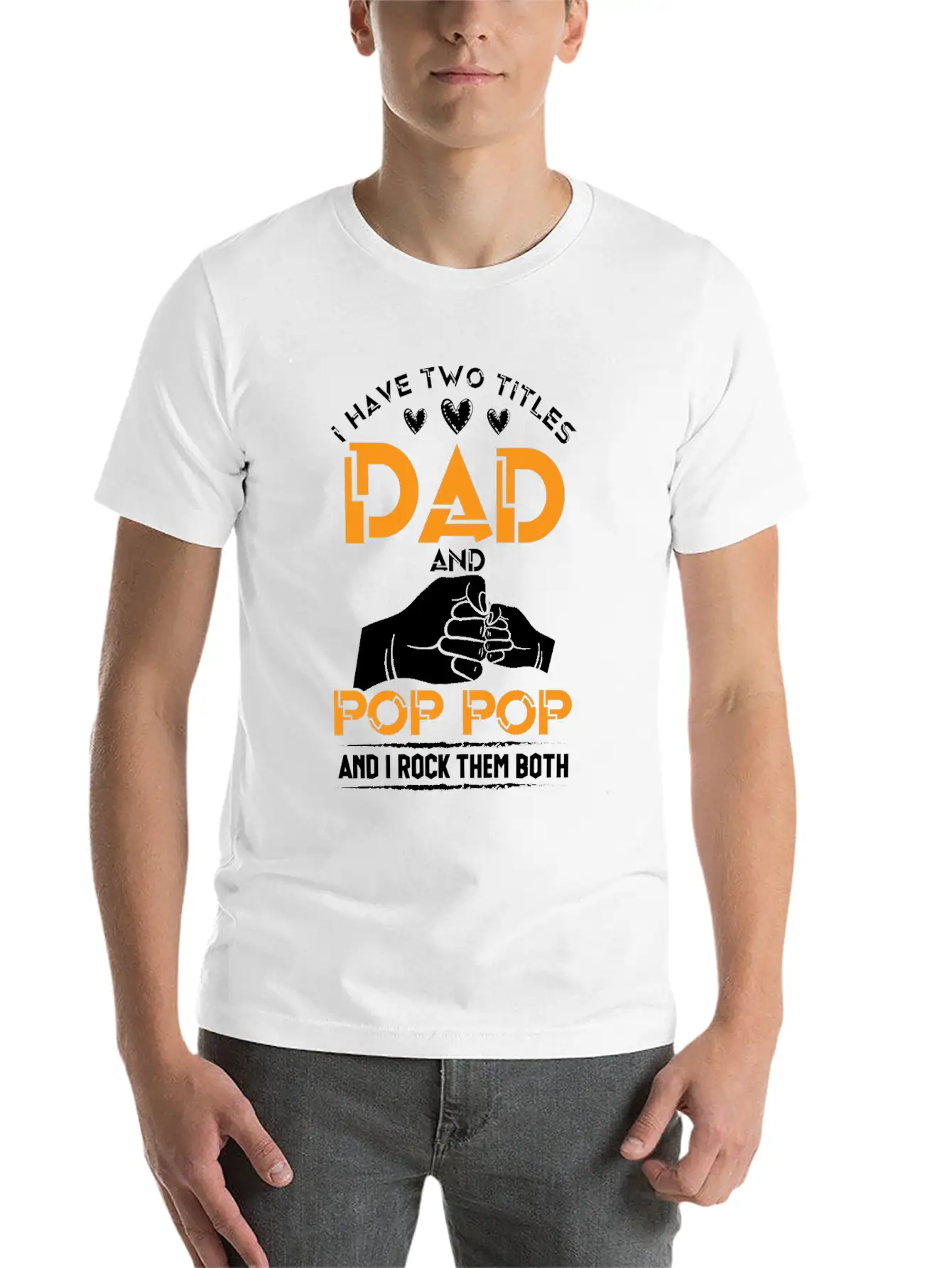 Two Titles Dad And Pop Pop Grandpa Father's Day Stylish Everyday T-Shirt – Unisex Basic Cotton Tee