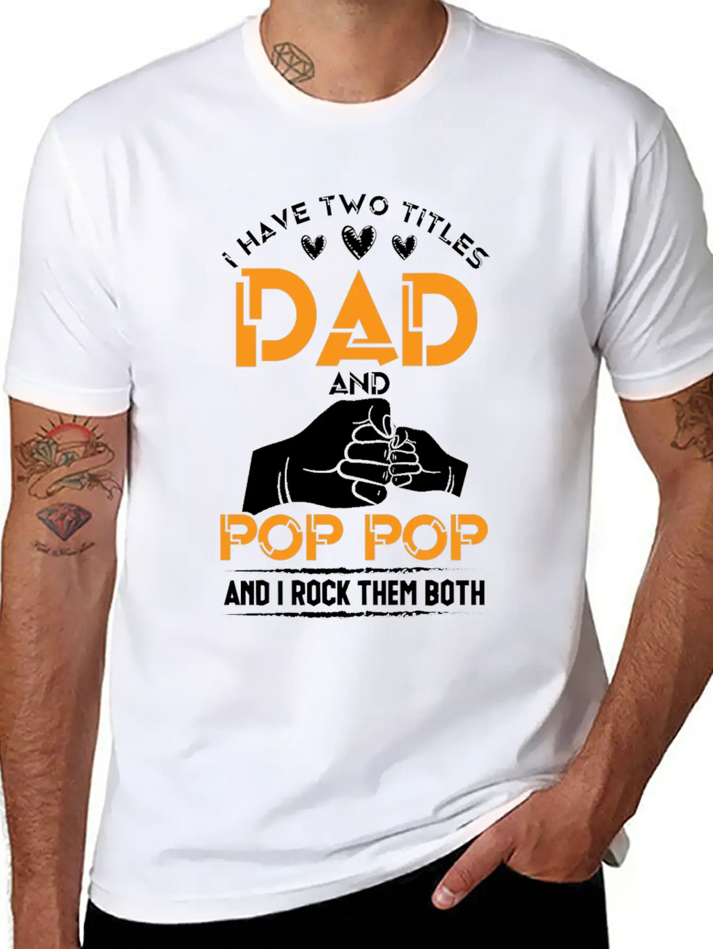 Two Titles Dad And Pop Pop Grandpa Father's Day Stylish Everyday T-Shirt – Unisex Basic Cotton Tee