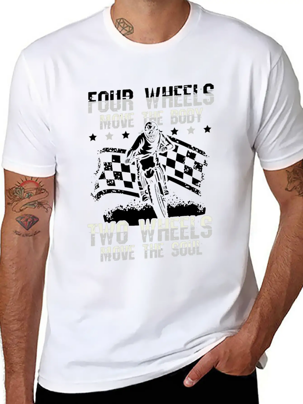 Two Wheels Move Your Soul | Bikers Gift Breathable Soft Cotton T-Shirt – Timeless Casual Look
