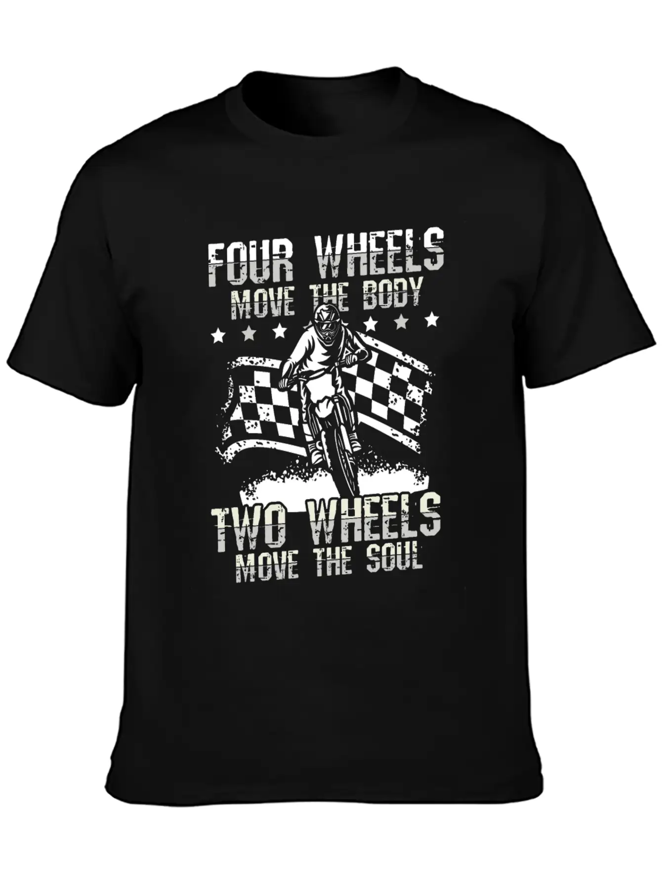 Two Wheels Move Your Soul | Bikers Gift Breathable Soft Cotton T-Shirt – Timeless Casual Look