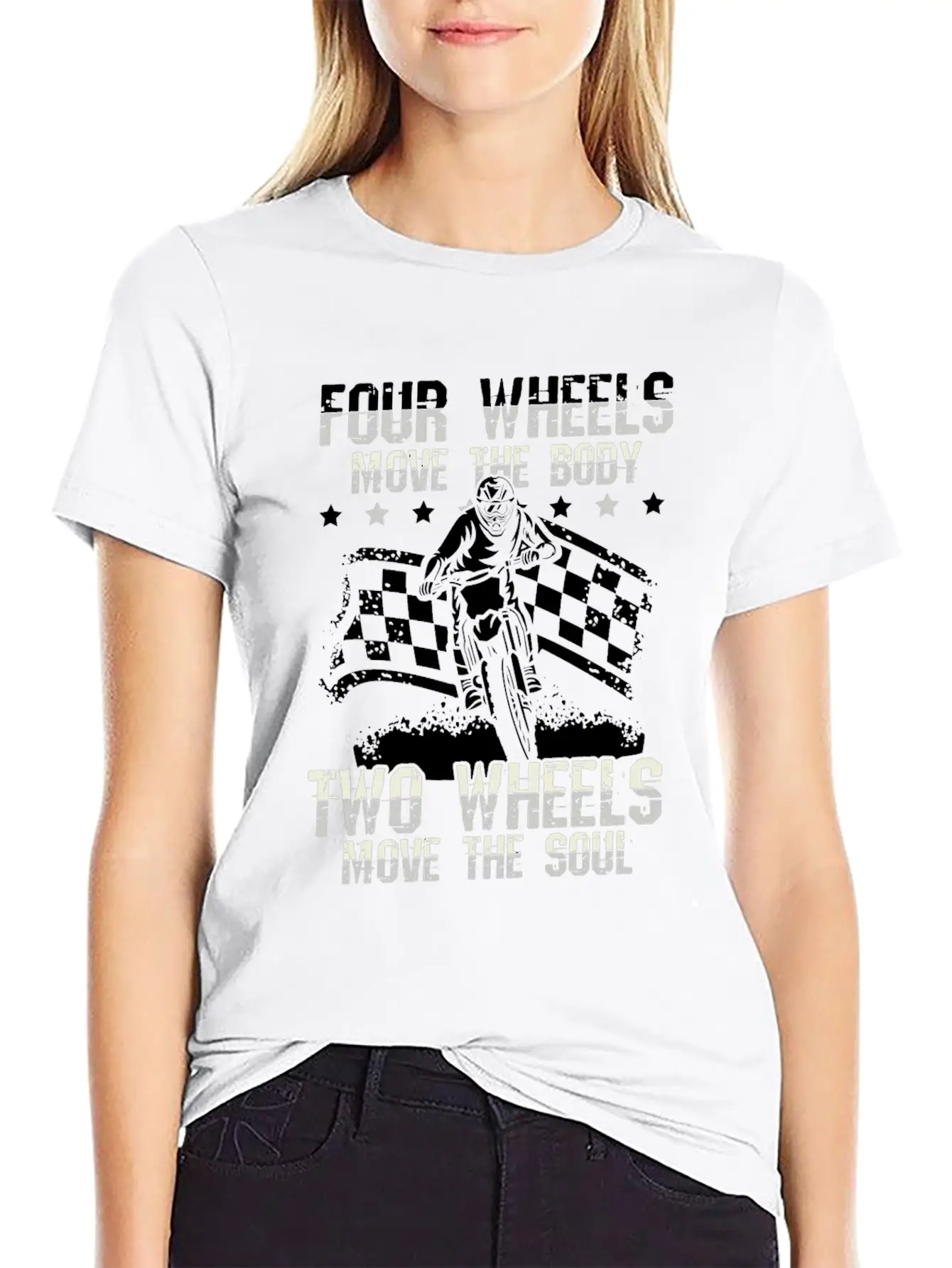 Two Wheels Move Your Soul | Bikers Gift Breathable Soft Cotton T-Shirt – Timeless Casual Look