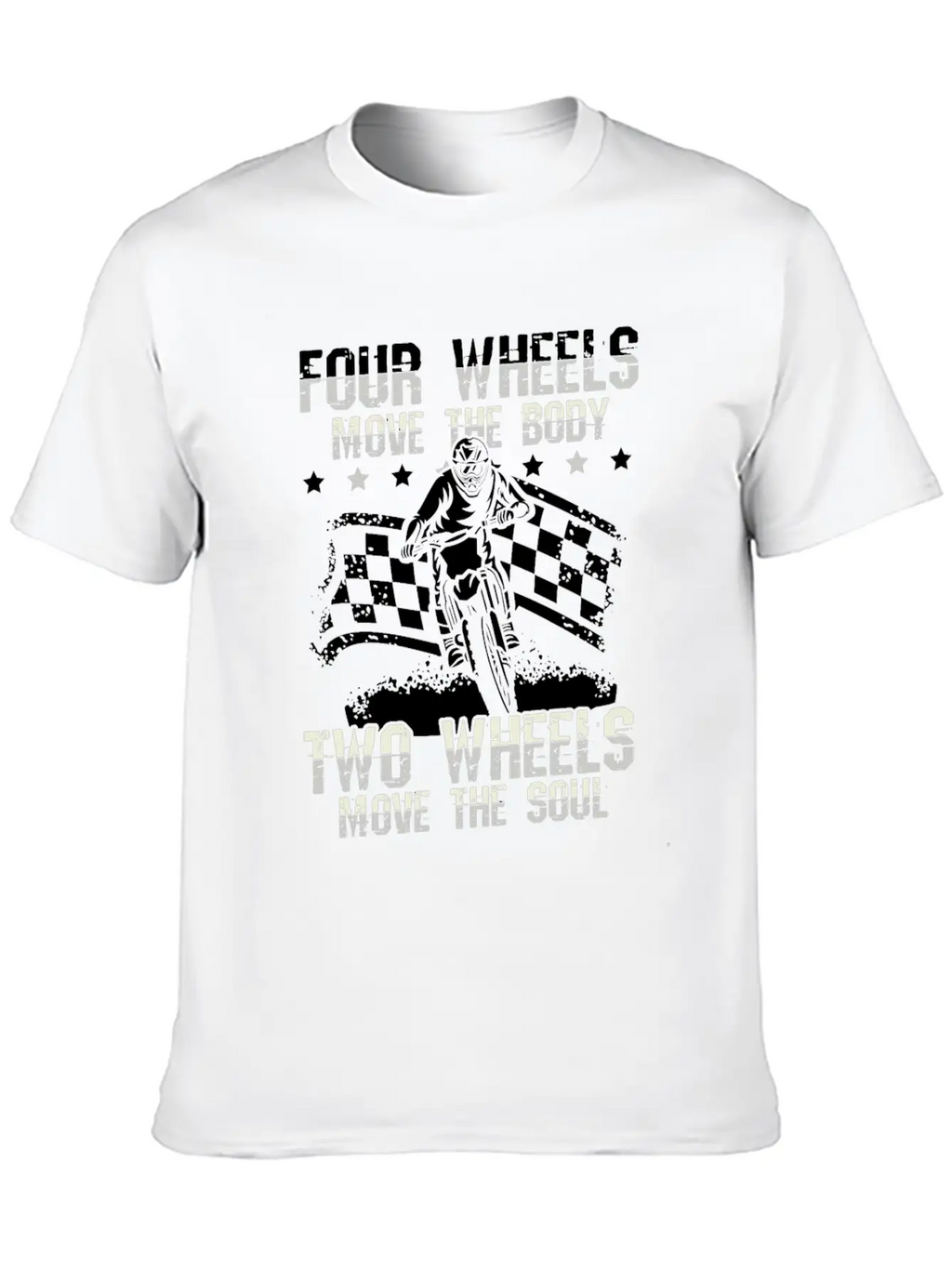 Two Wheels Move Your Soul | Bikers Gift Breathable Soft Cotton T-Shirt – Timeless Casual Look