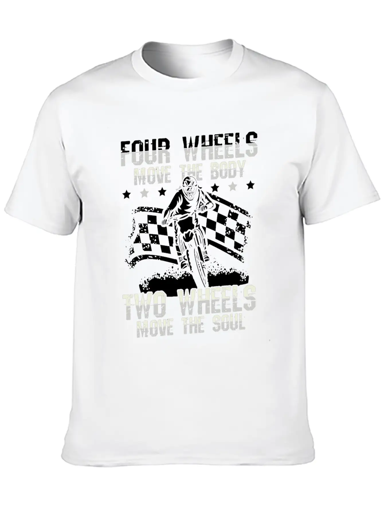 Two Wheels Move Your Soul | Bikers Gift Breathable Soft Cotton T-Shirt – Timeless Casual Look