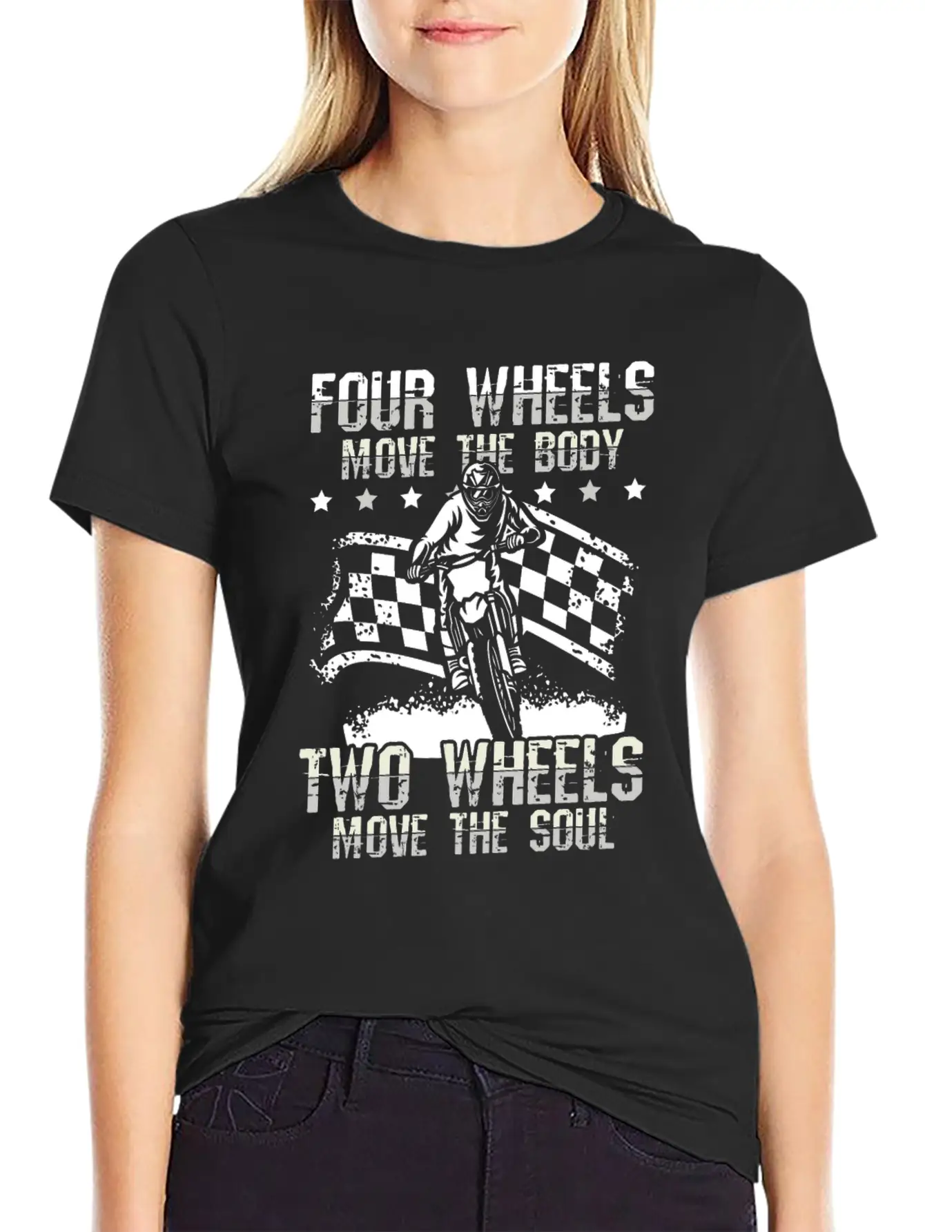 Two Wheels Move Your Soul | Bikers Gift Breathable Soft Cotton T-Shirt – Timeless Casual Look