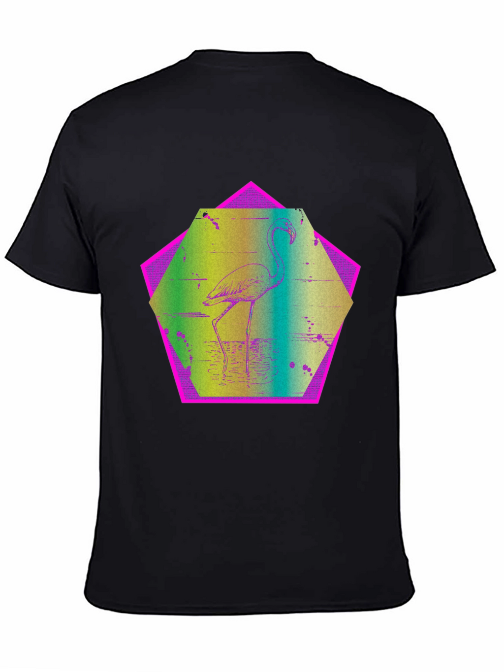 Retro Flamingo T-Shirt - Black Graphic Tee