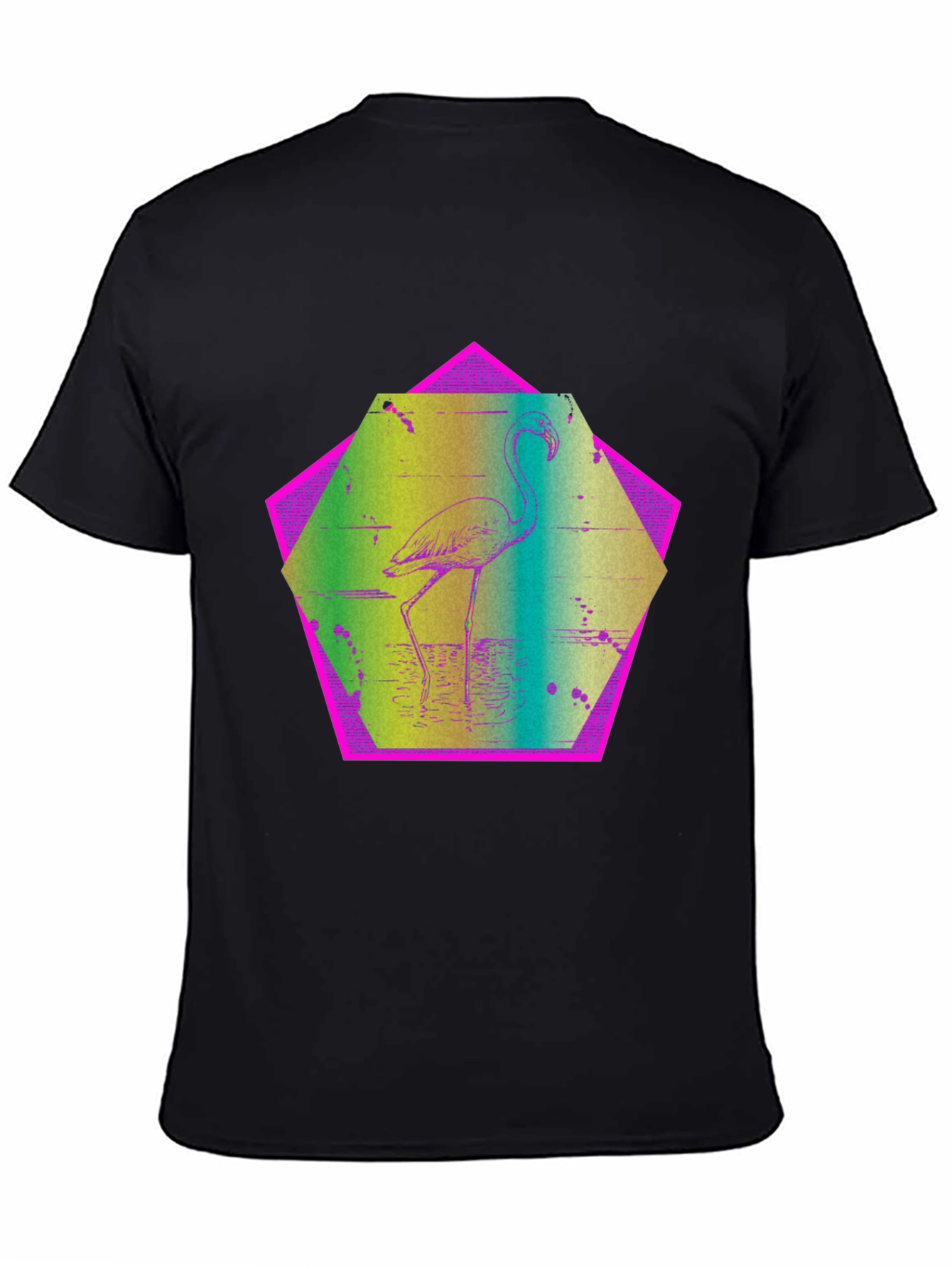 Retro Flamingo T-Shirt - Black Graphic Tee