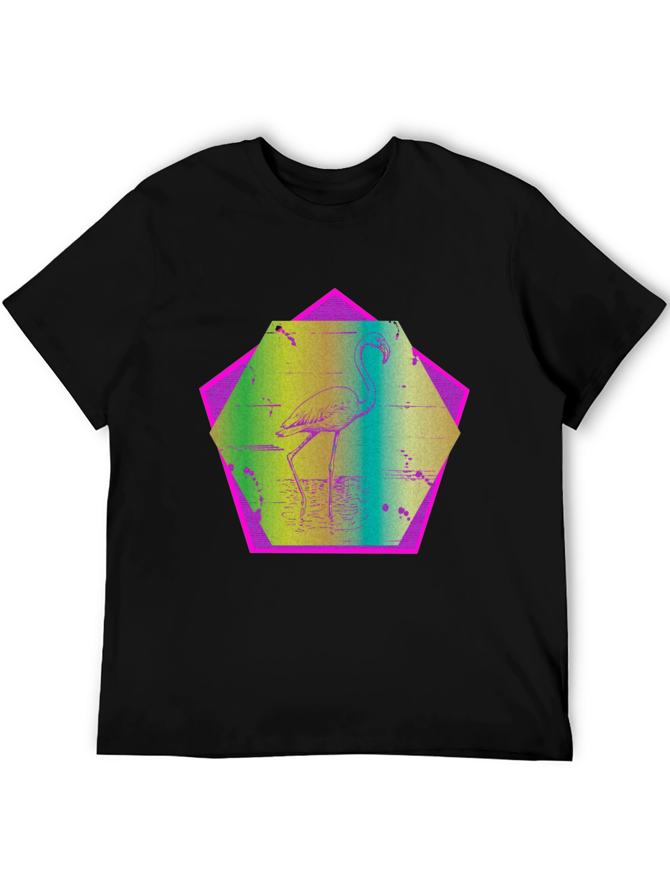 Retro Flamingo T-Shirt - Black Graphic Tee