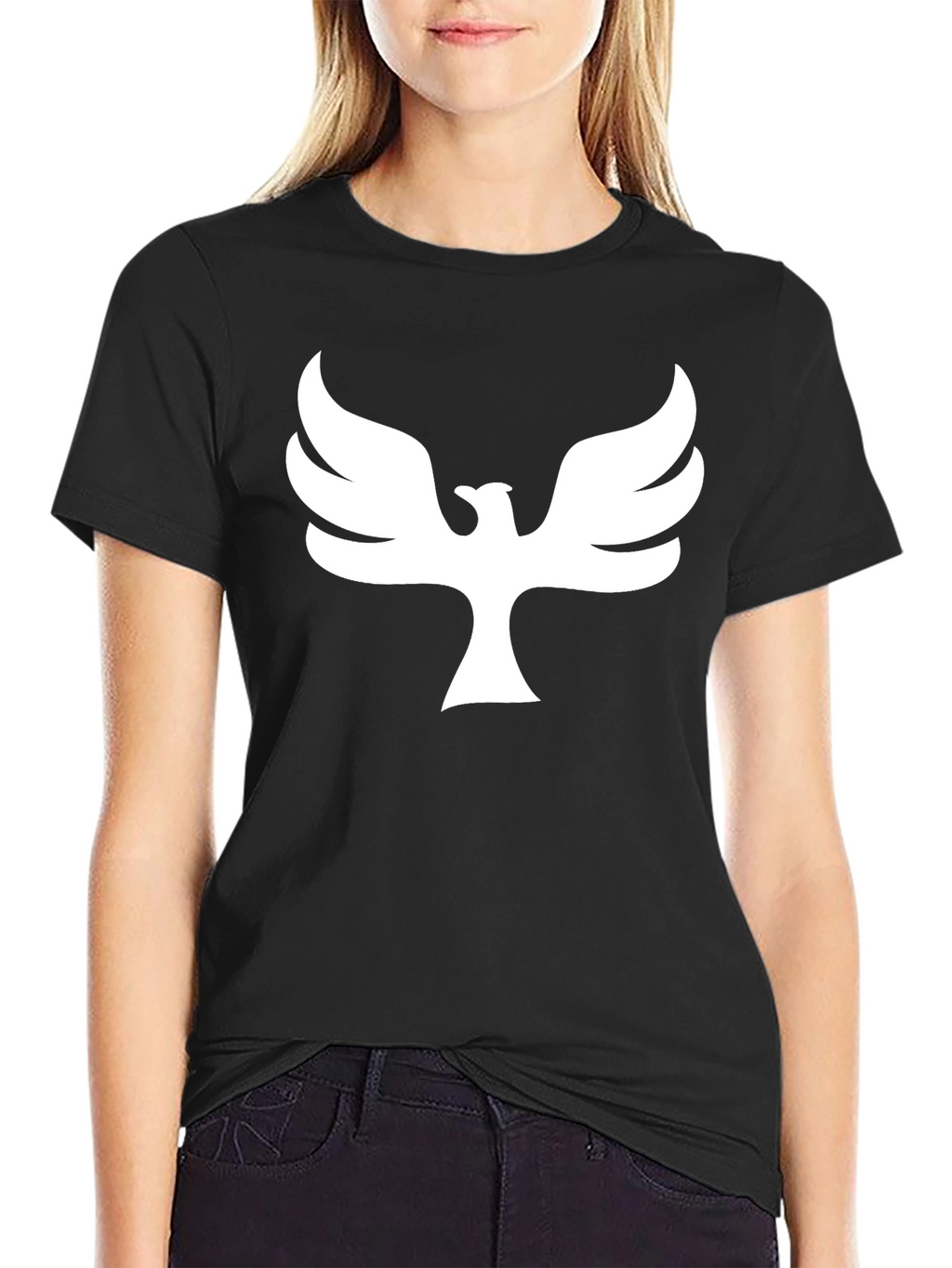 Phoenix Graphic Print T-Shirt - Black