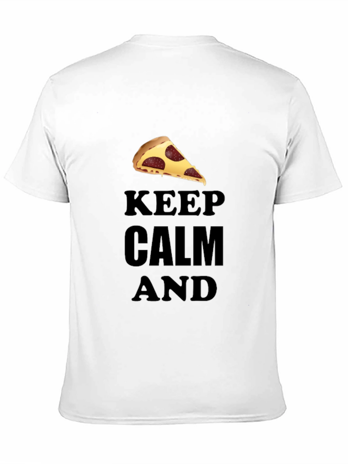 Keep Calm & Eat Pizza T-Shirt - Black Crew Neck