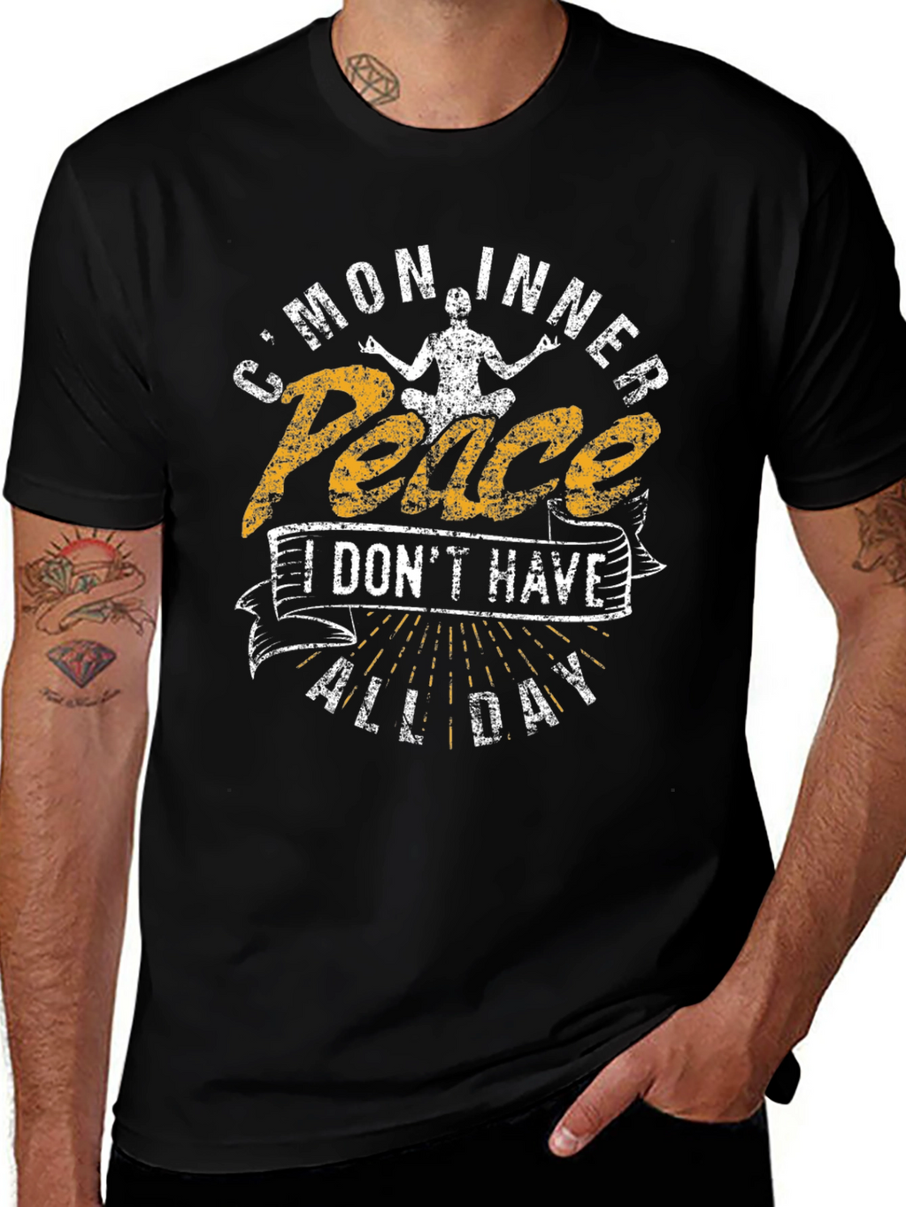Cmon Inner Peace Mens Graphic T-Shirt