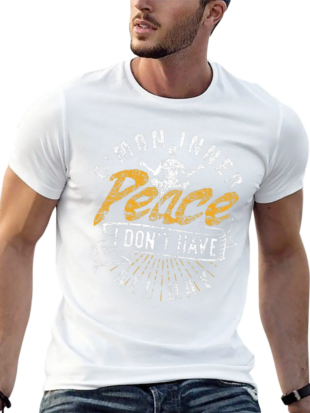 Cmon Inner Peace Mens Graphic T-Shirt