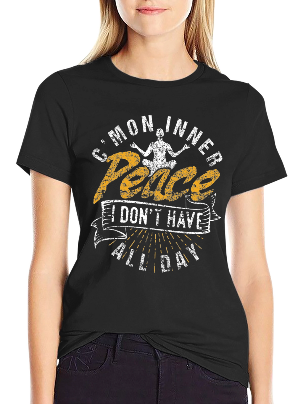 Cmon Inner Peace Mens Graphic T-Shirt