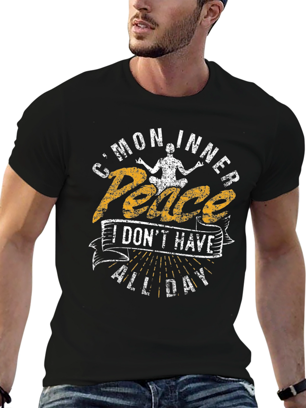 Cmon Inner Peace Mens Graphic T-Shirt