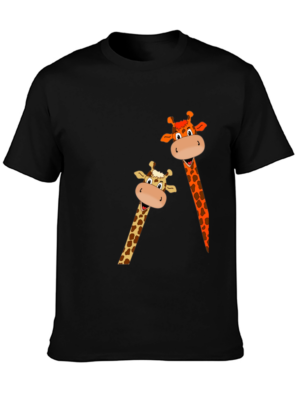Giraffe Graphic Print Black T-Shirt