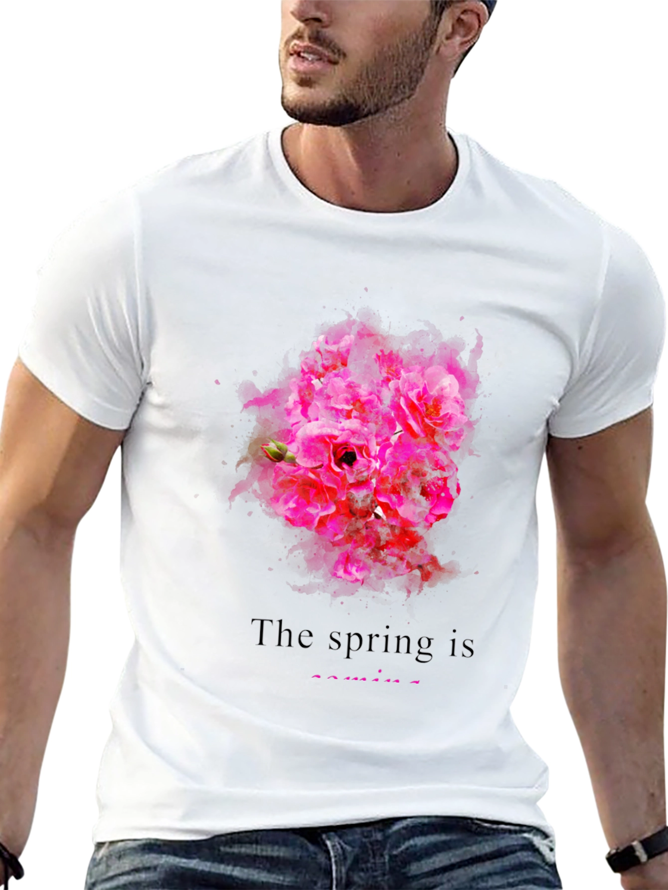 Spring Blossom Graphic T-Shirt for Men