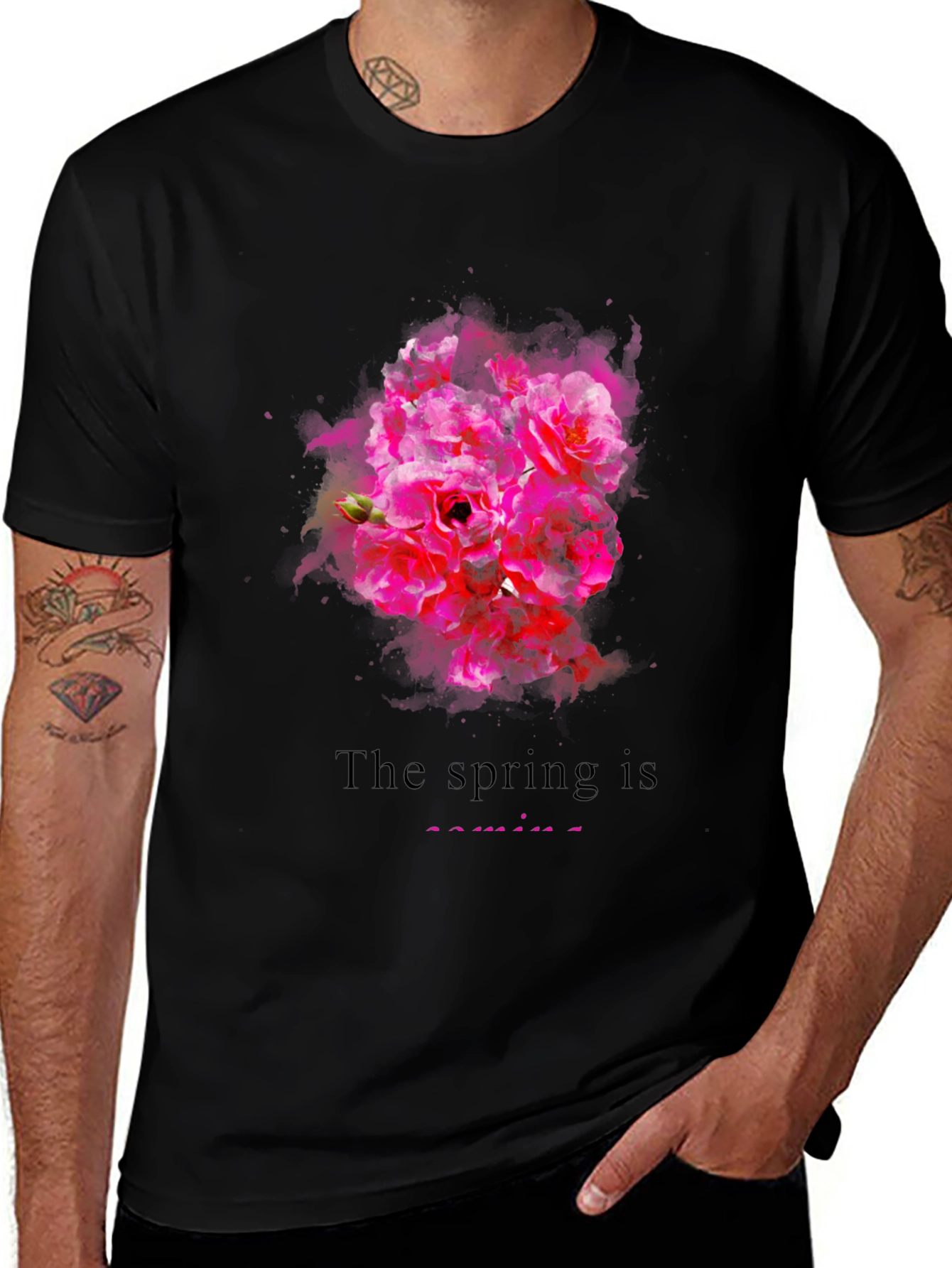 Spring Blossom Graphic T-Shirt for Men