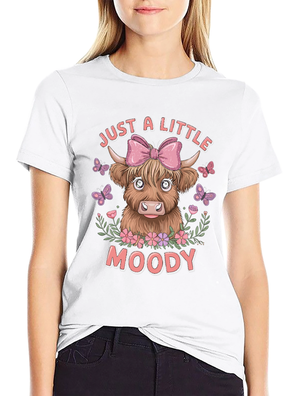 Just A Little Moody Cow Graphic T-Shirt