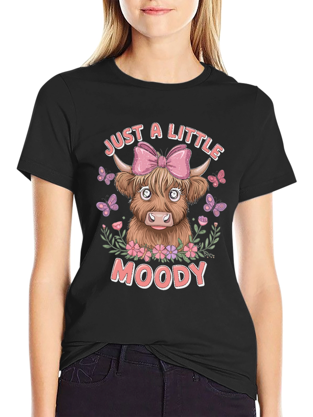 Just A Little Moody Cow Graphic T-Shirt