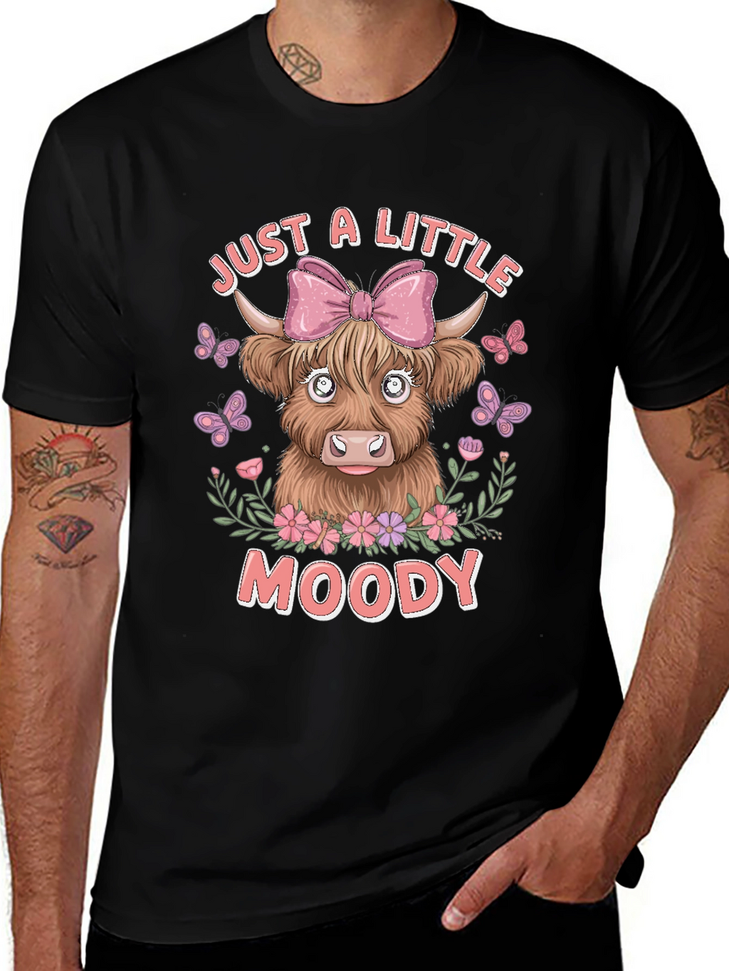 Just A Little Moody Cow Graphic T-Shirt