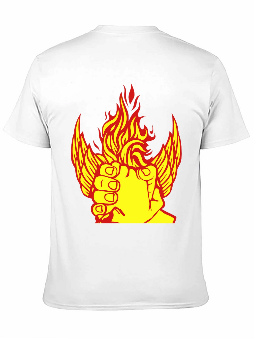 Fiery Winged Fist Graphic Tee - Bold Statement Shirt