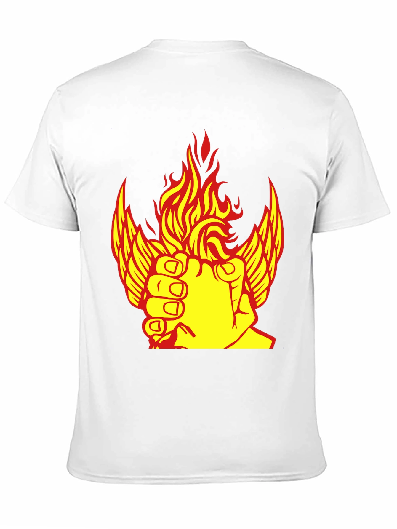 Fiery Winged Fist Graphic Tee - Bold Statement Shirt