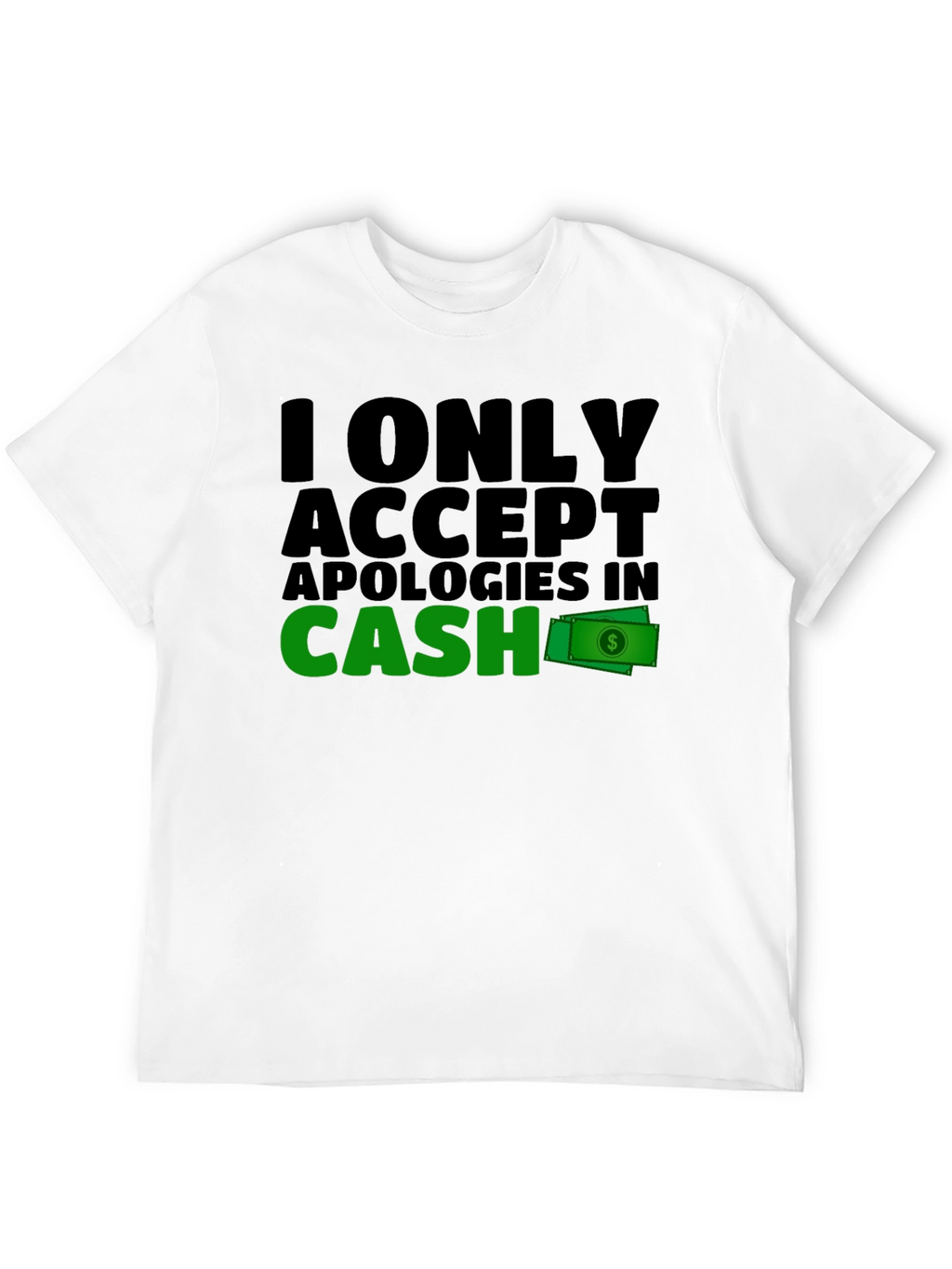 Cash Apology T-Shirt - Mens Black Tee