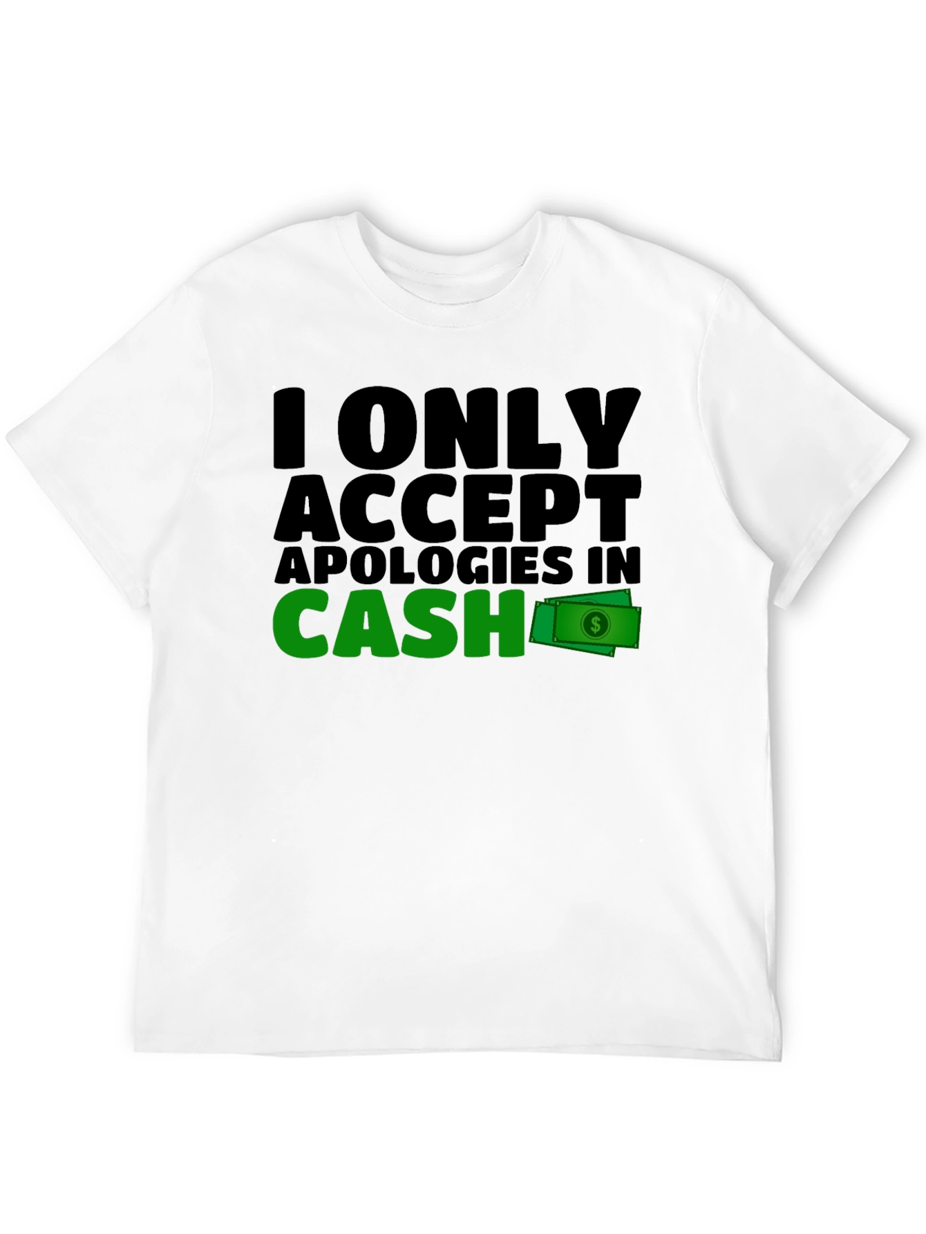 Cash Apology T-Shirt - Mens Black Tee