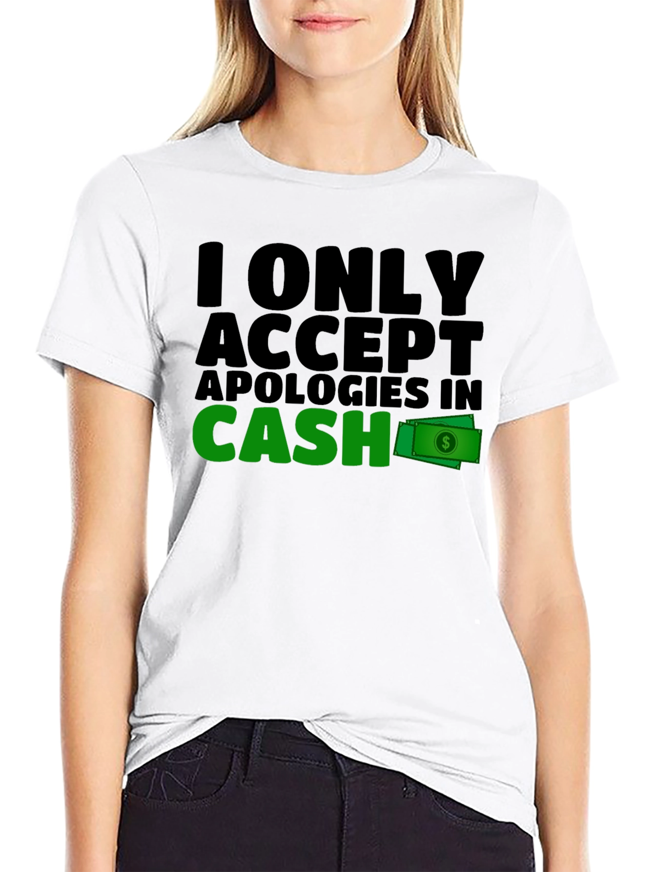 Cash Apology T-Shirt - Mens Black Tee